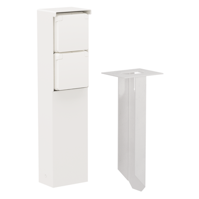 Niko Hydro Tuinpaal wit met twee stopcontacten en grondpin 701-36825