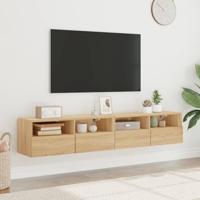 Tv-wandmeubels 2 st 80x30x30 cm bewerkt hout sonoma eikenkleur - thumbnail