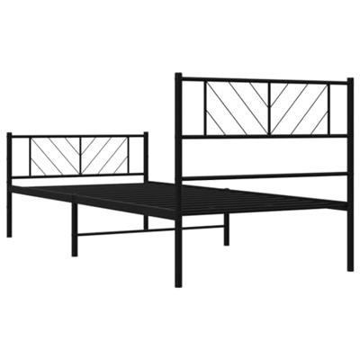 Bedframe met hoofd- en voeteneinde metaal zwart 107x203 cm Bedframe met hoofd- en voeteneinde metaal zwart 107x203 cm