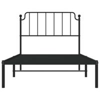 Bedframe met hoofdbord metaal zwart 100x200 cm - thumbnail