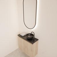 Fonteinmeubel BWS Meadow 60x50 cm Kastanje Eiken Incl. Topplaat Mat Zwart - thumbnail