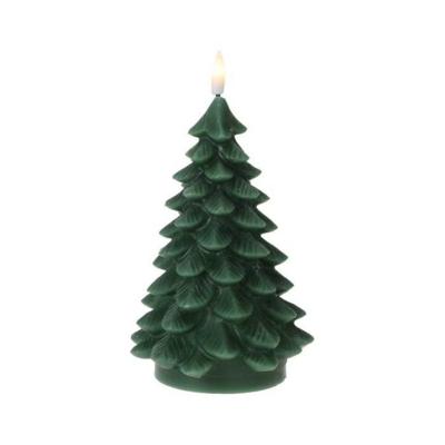 Ledkaars Kerstboom 17cm Donker Groen Ledkaars Kerstboom 17cm Donker Groen