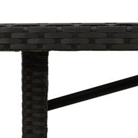 Tuintafel met glazen blad 190x80x75 cm poly rattan zwart - thumbnail