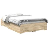 Bedframe Bruin 120 x 200 cm Bewerkt hout - thumbnail