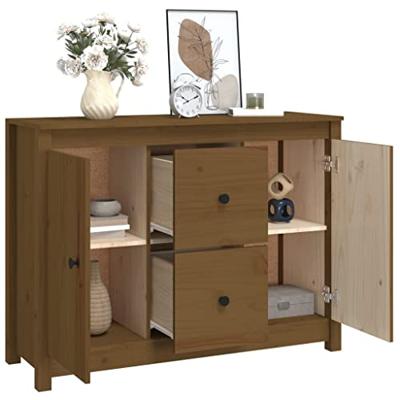 Dressoir 100x35x74 cm massief grenenhout honingbruin - thumbnail
