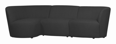 WOOOD 3-zits Loungebank 'Coco' Links, Bouclé, kleur Donkergrijs WOOOD 3-zits Loungebank 'Coco' Links, Bouclé, kleur Donkergrijs