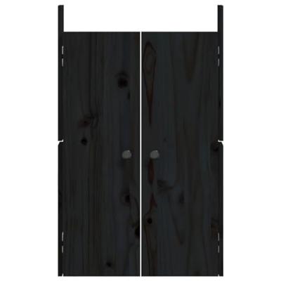 VidaXL Kastdeurtjes voor buitenkeuken 2 st 50x9x82 cm grenenhout zwart - thumbnail