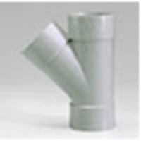 T-stuk 3 x mof 50 mm 45 graden PVC - thumbnail