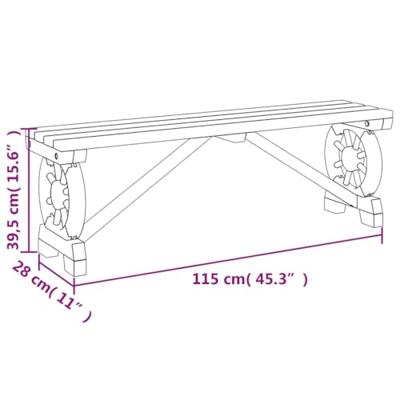 Tuinbank 115 cm massief vurenhout