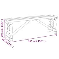 Tuinbank 115 cm massief vurenhout - thumbnail