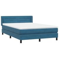 Boxspring met matras fluweel donkerblauw 160x210 cm - thumbnail