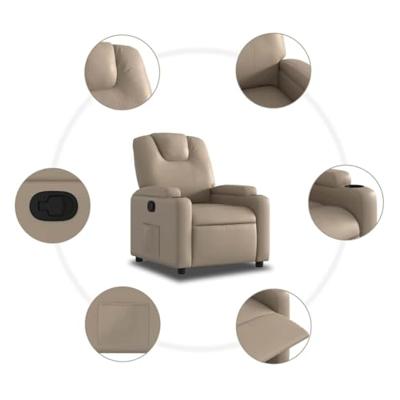 Fauteuil verstelbaar kunstleer cappuccinokleurig