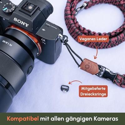 C-Rope Traveler camera strap Red Dots, 140cm Paracord