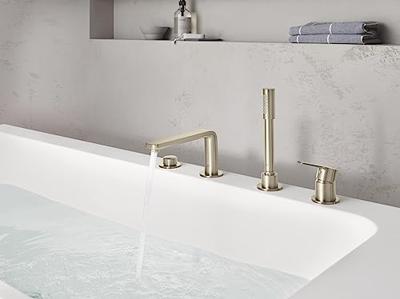Badrandcombinatie Met Baduitloop Grohe Lineare New 4-gats Afbouwdeel Chroom - thumbnail