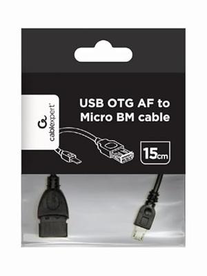 Gembird USB A – Micro B, 0,15 m – USB-kabel (0,15 m, USB A, micro USB B, mannelijk/vrouwelijk, rechts, rechts, zwart)