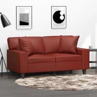 VidaXL Sierkussens 2 st 40x40 cm kunstleer wijnrood - thumbnail