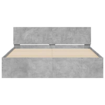 Bedframe met hoofdeinde betongrijs 140x200 cm