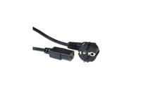 ACT AK5124 230V Aansluitkabel Randaarde Stekker Schuko CEE7/7 Male (haaks)/C13 Zwart - 3 meter - thumbnail