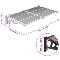 Deurluifel 152,5x90 cm polycarbonaat zwart - thumbnail