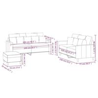 3-delige Loungeset met kussens fluweel donkergroen - thumbnail