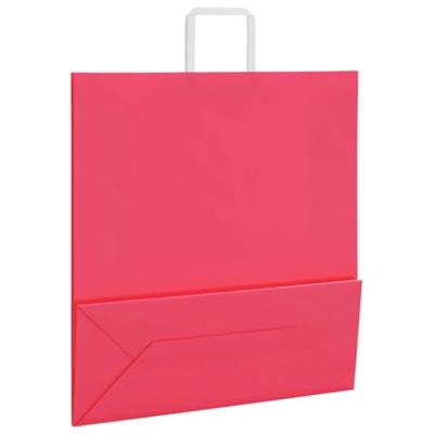 VidaXL Papieren zakken 250 st met hengsels 45x17x48 cm roze