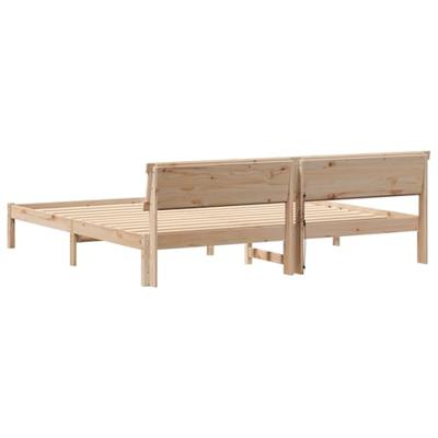 Bedframe met hoofdeinde Bruin 180 x 200 cm Massief grenenhout
