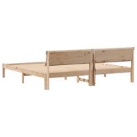 Bedframe met hoofdeinde Bruin 180 x 200 cm Massief grenenhout - thumbnail