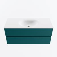 MONDIAZ VICA 110cm badmeubel onderkast Smag 2 lades. Wastafel MOON midden 1 kraangat, kleur Talc. - thumbnail