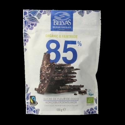 Belvas Thins dark 85% met kokosbloesemsuiker bio 120 Gram