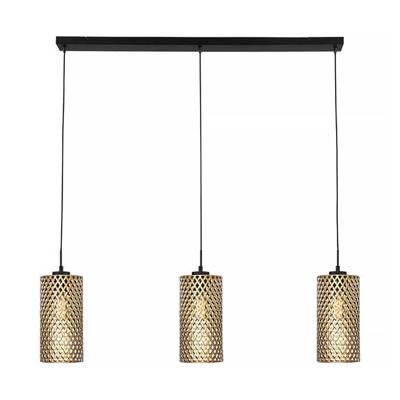 Freelight Hanglamp Cestino 3 lichts L 100 cm zwart - goud