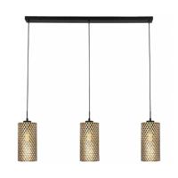 Freelight Hanglamp Cestino 3 lichts L 100 cm zwart - goud - thumbnail