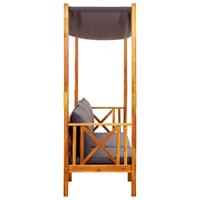 Tuinbank met tafel en voetenbanken massief acaciahout - thumbnail