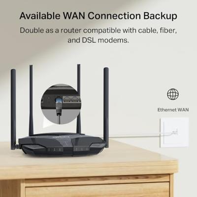 Mercusys MB235-4G LTE 4G router, 4G+ Cat6 tot 300 Mbps, ondersteunt nano-simkaarten, dual-band WLAN AC1200, Gigabit LAN/WAN-aansluitingen, plug en play, EasyMesh
