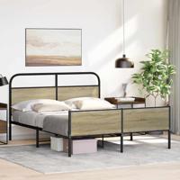 Bedframe zonder matras metaal sonoma eikenkleurig 150x200 cm - thumbnail