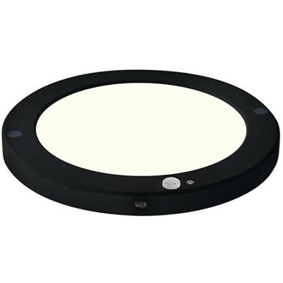 LED Plafondlamp Rond 18W met Bewegings- en Dagsensor - 4000K - Mat Zwart