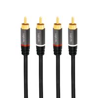 LogiLink CA1203 Cinch Audio Aansluitkabel 1.5 m Zwart Afgeschermd, Kleurcodering - thumbnail