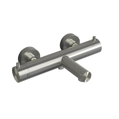 Hotbath Archie Thermostatische Badmengkraan met Uitloop - Geborsteld RVS 316