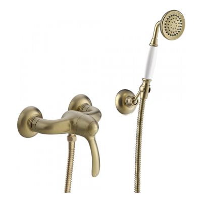 Douchemengkraan Tres Clasic 1 Hendel Incl Handdouche en Doucheslang Verouderd Messing Mat