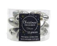 12 Glazen sterren 40 mm zilver KSD Decoris - Decoris - thumbnail