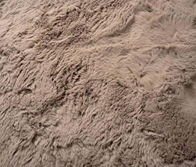 Tapeso Vierkant hoogpolig vloerkleed - Comfy plus - taupe - 200x200 cm