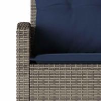 Loungebank met kussens L-vormig poly rattan grijs - thumbnail