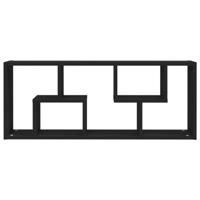 Wandschap 36x16x90 cm spaanplaat zwart - thumbnail