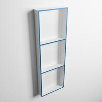 MONDIAZ EASY Nis 89,5x29,5cm in solid surface kleur Jeans | Talc. 3 vakken geschikt voor in- of opbouw - thumbnail