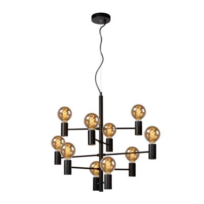 Lucide LEANNE - Hanglamp - Ø 65 cm - 10xE27 - Zwart