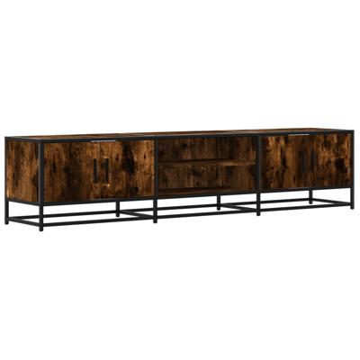 Tv-meubel 180x35x41 cm bewerkt hout gerookt eikenkleurig - thumbnail