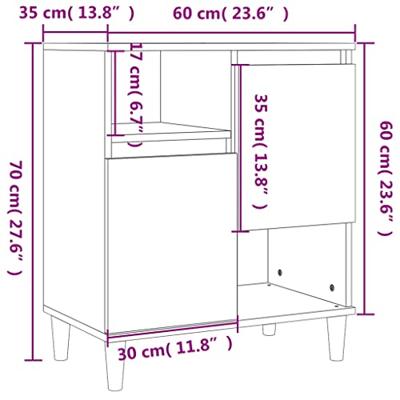 Dressoir 60x35x70 cm bewerkt hout gerookt eikenkleurig Dressoir 60x35x70 cm bewerkt hout gerookt eikenkleurig