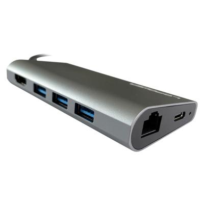 LC Power LC-HUB-C-MULTI-5 USB-C (USB 3.2 Gen 2) multiport hub Antraciet, Zwart