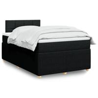 Boxspring met matras stof zwart 120x190 cm - thumbnail