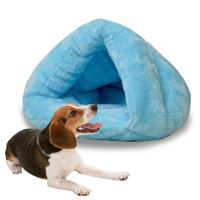 Driehoekige kat kennel warm Thicken Mongoolse yurt huisdier honden katten huis grootte: L 45 × 45 × 33cm (hemelsblauw) - thumbnail