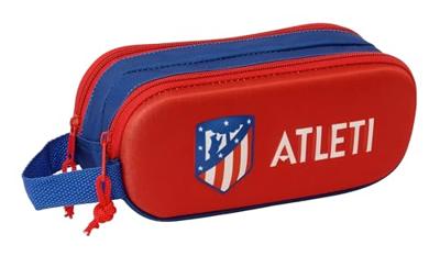 Pennenetui met 2 vakken Atlético Madrid Rood 21 x 8 x 6 cm 3D